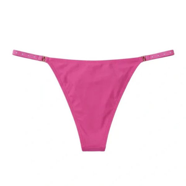 Thong Panty - Noir Strap - Pink