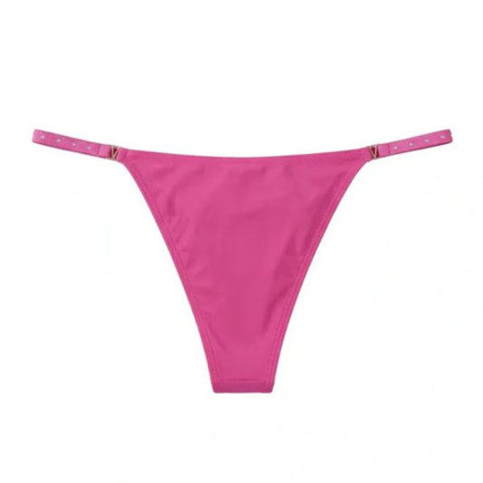 Thong Panty - Noir Strap - Pink